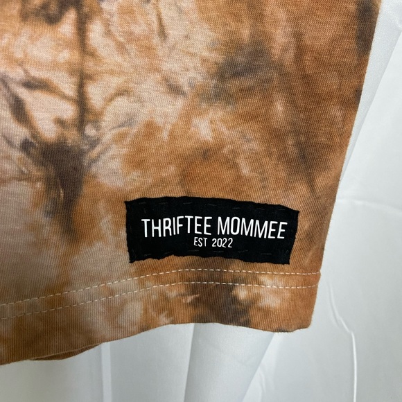 Voodoo Doll Tye-Dye Brown and Tan Short Sleeve Shirt, Unisex Size L - Picture 3 of 5